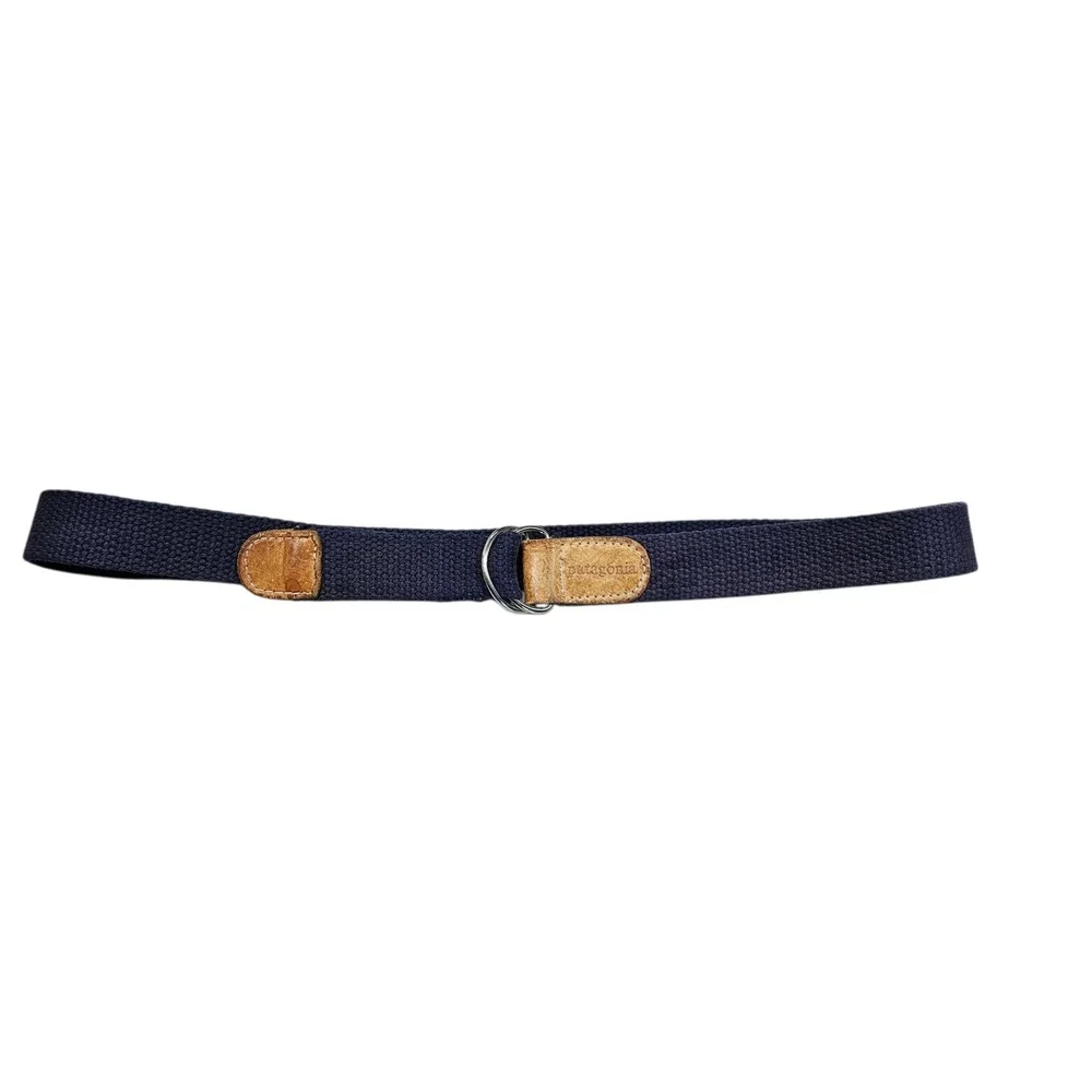 Patagonia Navy Blue‎ Cotton Canvas D-Ring Belt Medium Casual Outdoor Gorpcore
